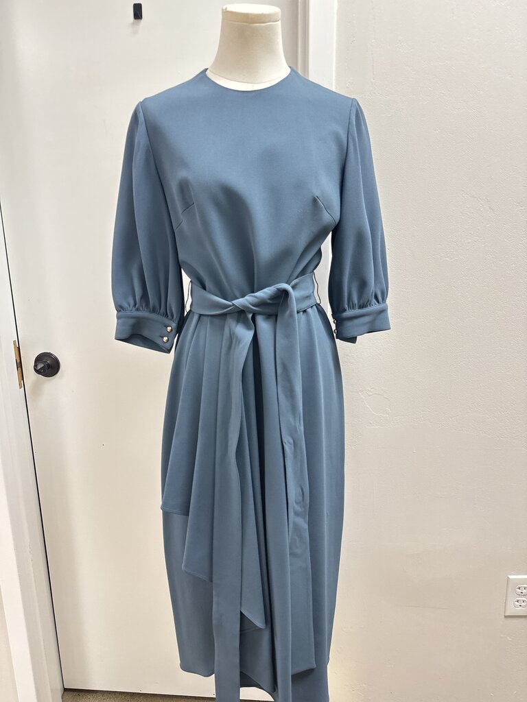 Elie Saab Slate Pleated Maxi Dress