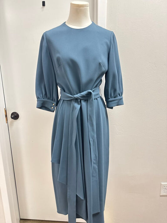 Elie Saab Slate Pleated Maxi Dress