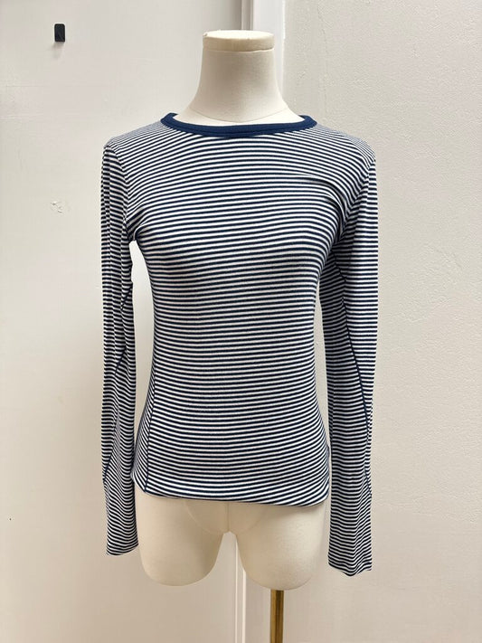 Lululemon Blue and White Striped Tee