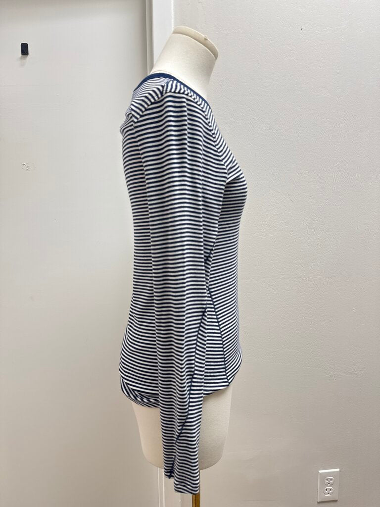 Lululemon Blue and White Striped Tee