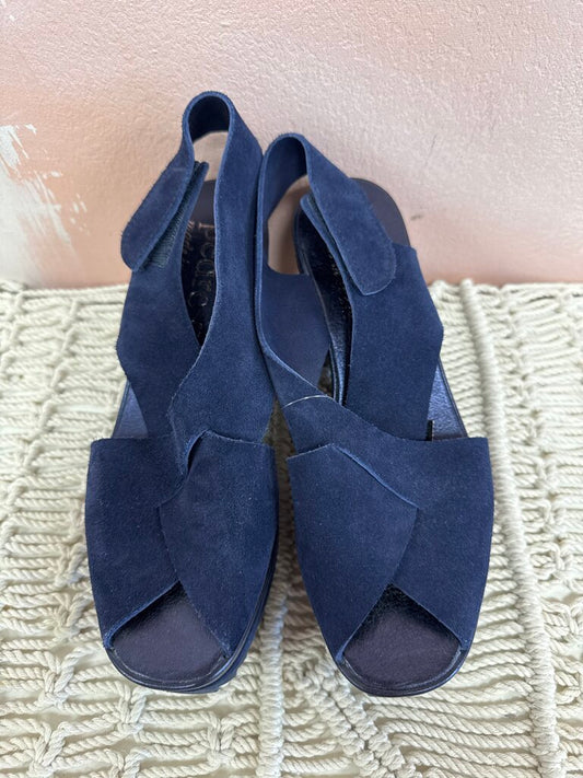 Pedro Garcia Blue Suede Wedge Sandal
