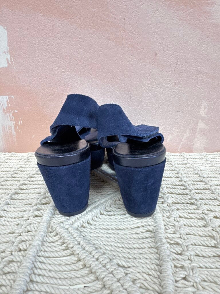 Pedro Garcia Blue Suede Wedge Sandal