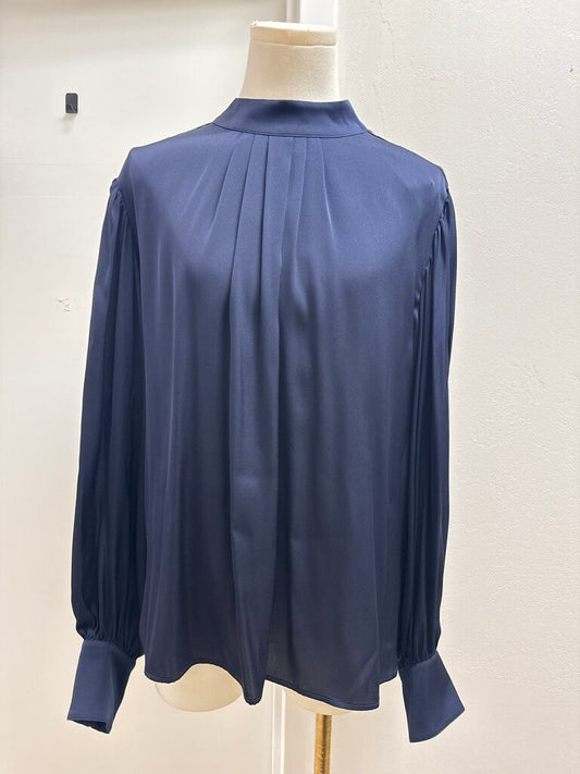 Elie Tahari Navy Silk Blouse