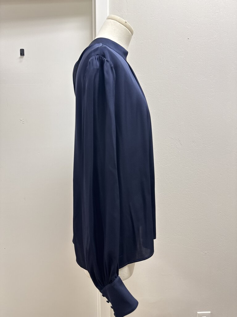 Elie Tahari Navy Silk Blouse