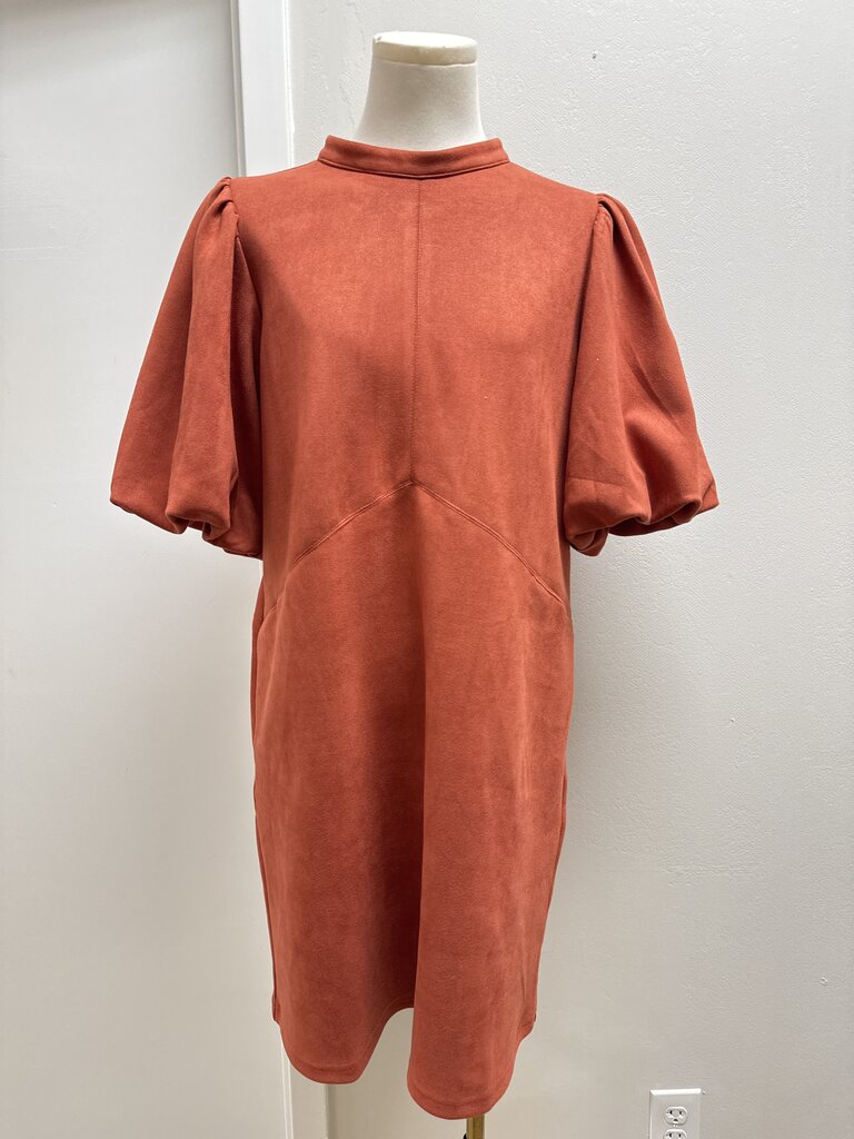 THML Rust Faux Suede Dress