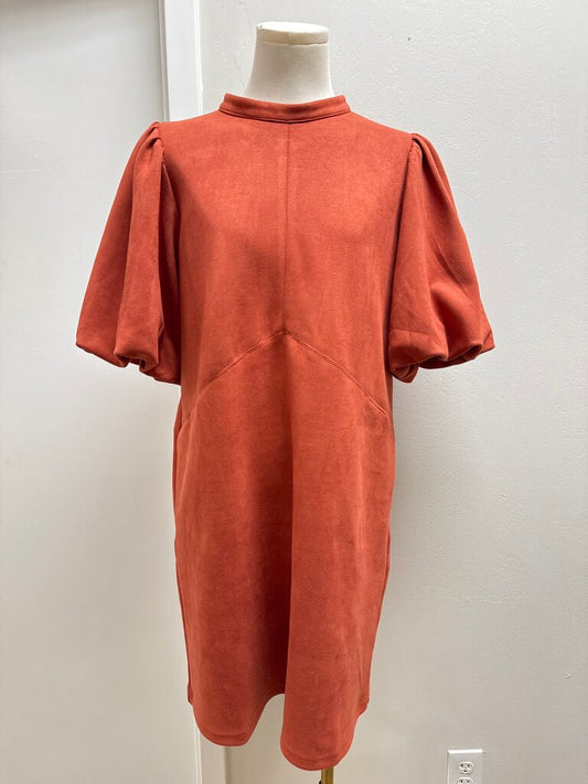 THML Rust Faux Suede Dress