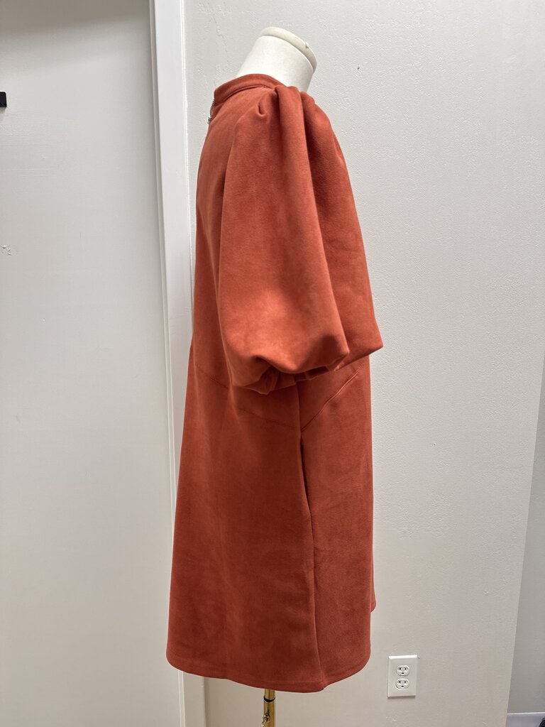 THML Rust Faux Suede Dress