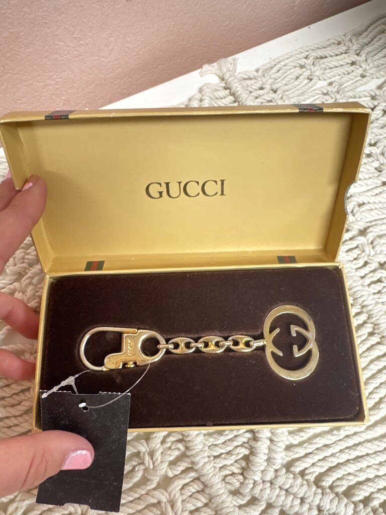 Gucci Gold Vintage Keychain w/Box