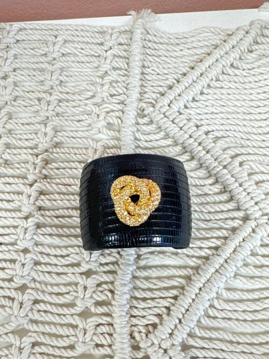 Michelle Wilhite Black Embossed Cuff