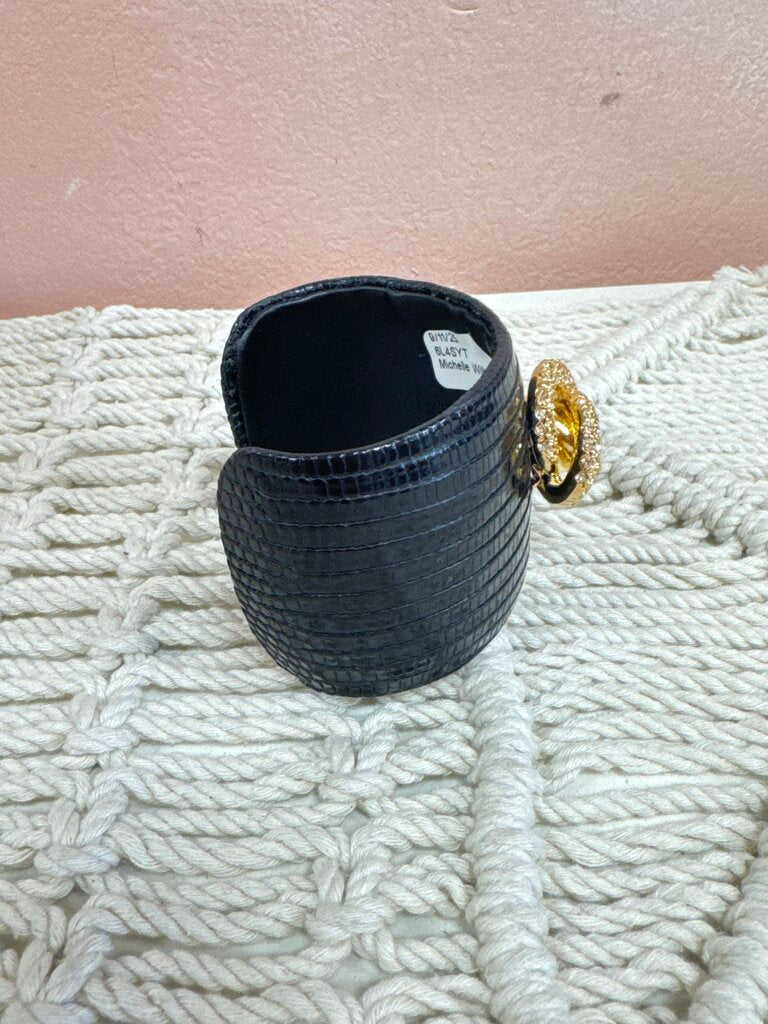 Michelle Wilhite Black Embossed Cuff
