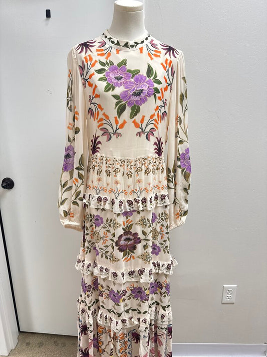 Farm Rio Cream Floral Maxi Dress NWT