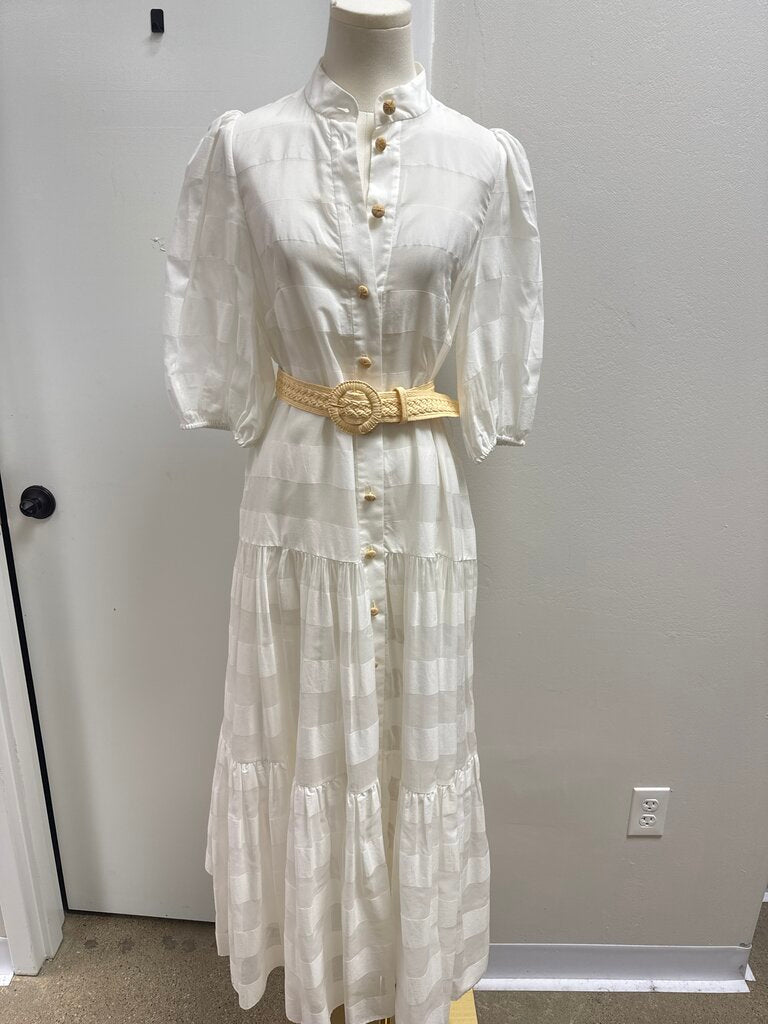 Zimmermann White Belted Maxi Dress
