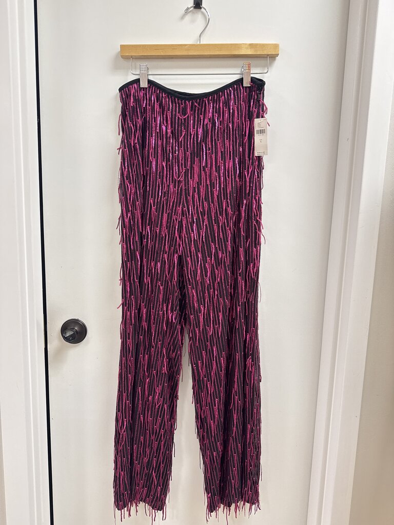 Maeve Black and Pink Sequin Pant NWT
