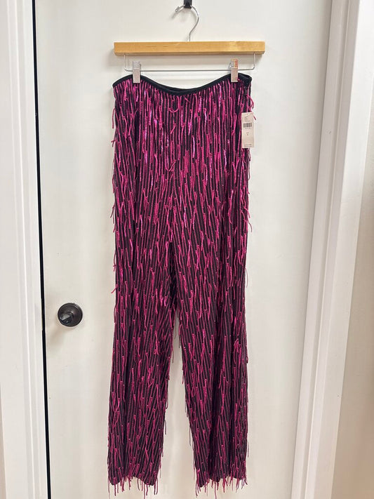Maeve Black and Pink Sequin Pant NWT