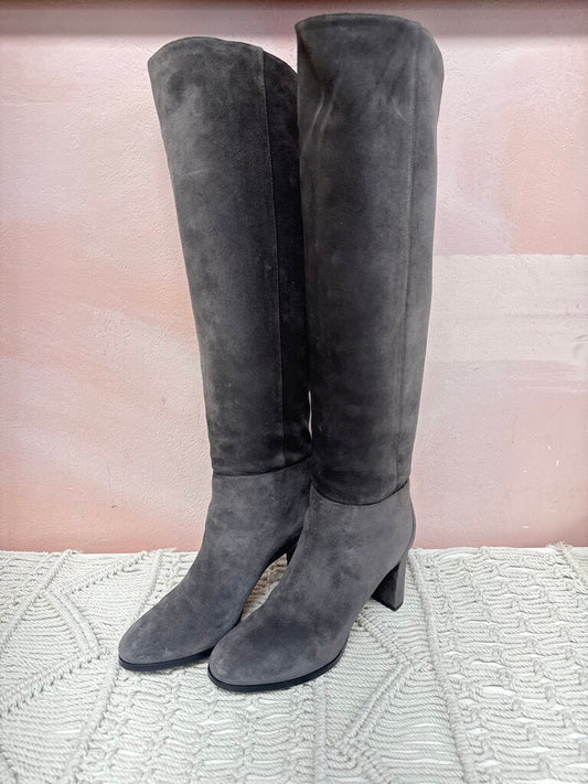 Jimmy Choo Grey Suede Tall Boot