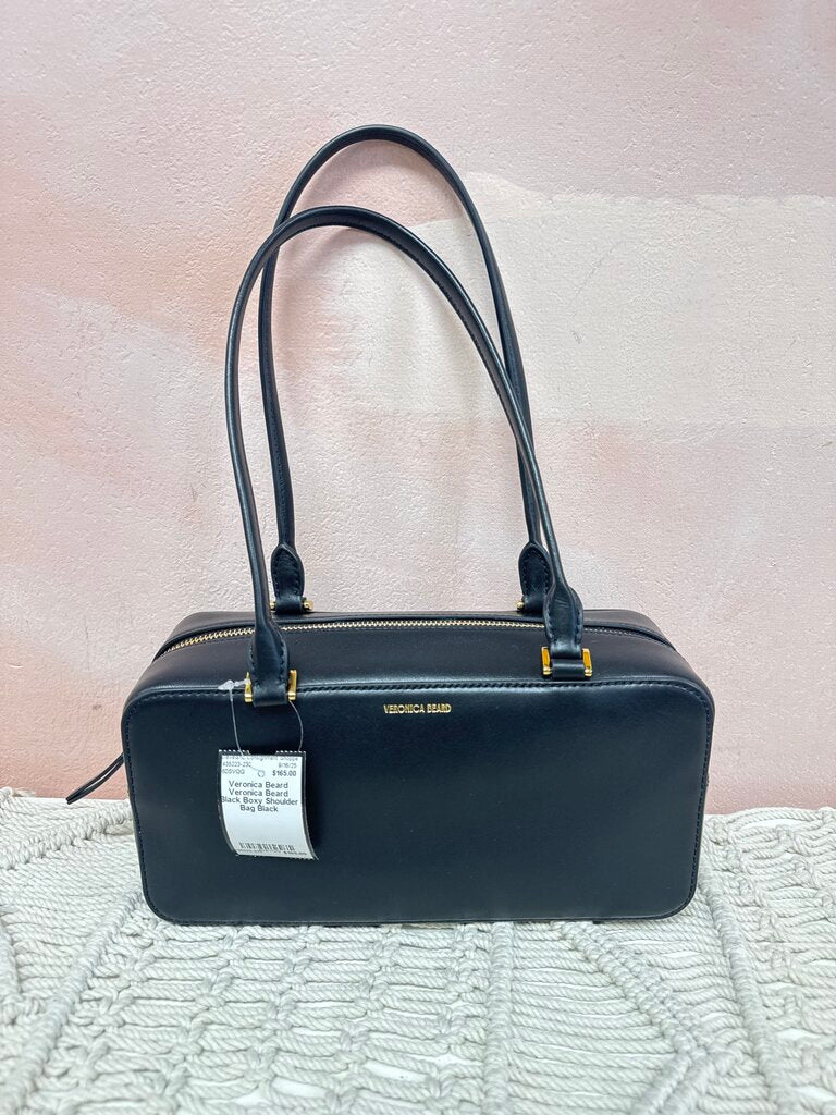Veronica Beard Black Boxy Shoulder Bag