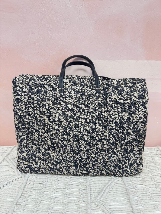 Clare V Black and Cream Woven Tote NWT