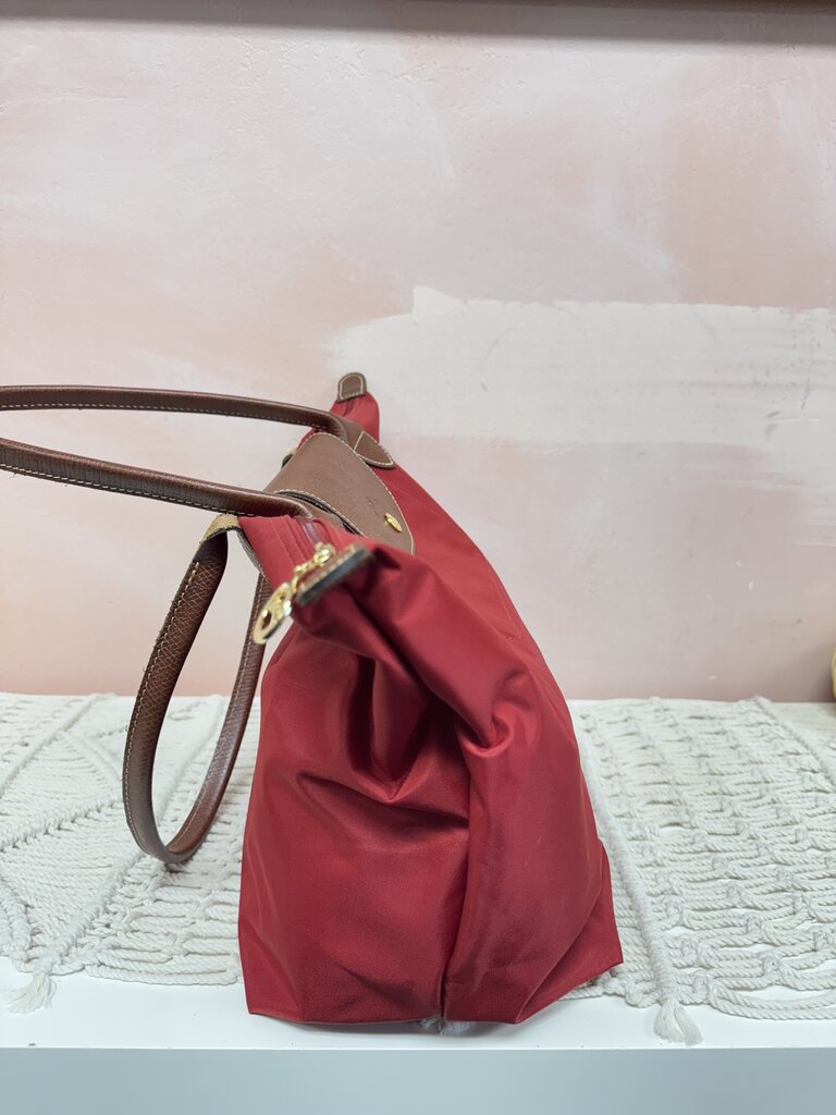 Longchamp Red Le Pliage Tote