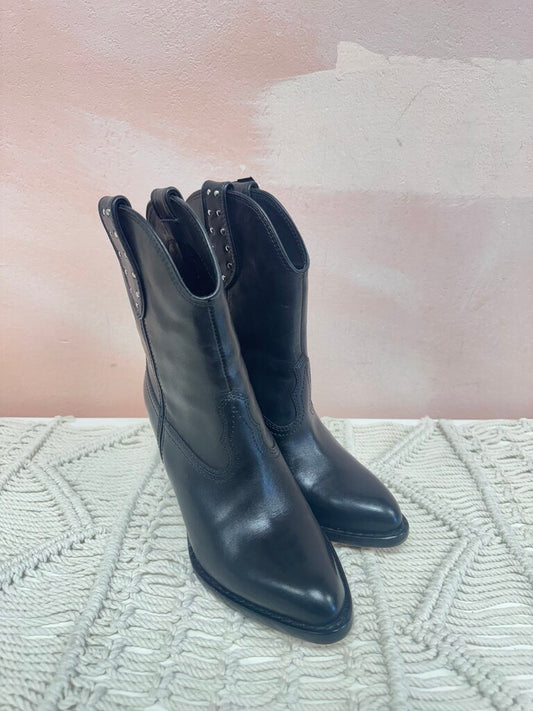 Paige Black Cowboy Boot w/Dust Bag