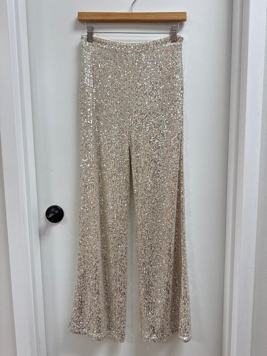 Pookie & Sebastian Silver Sequin Trouser