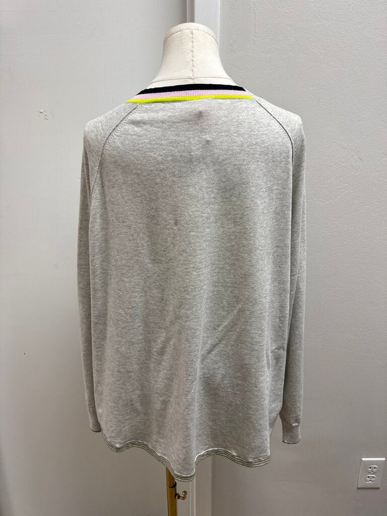 Zaket & Pllover Grey V-Neck Sweater