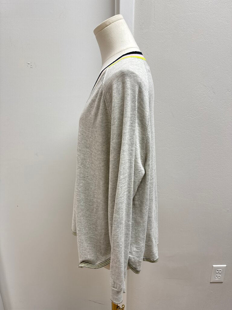 Zaket & Pllover Grey V-Neck Sweater