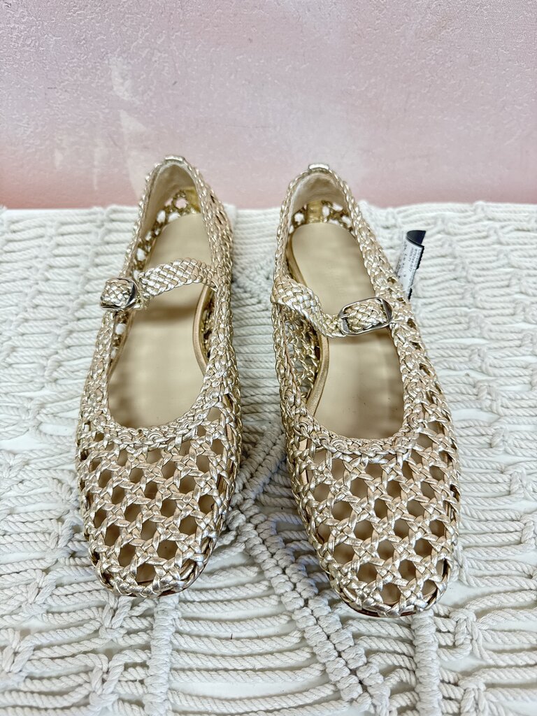 Le Monde Gold Wove Mary Jane Ballerina