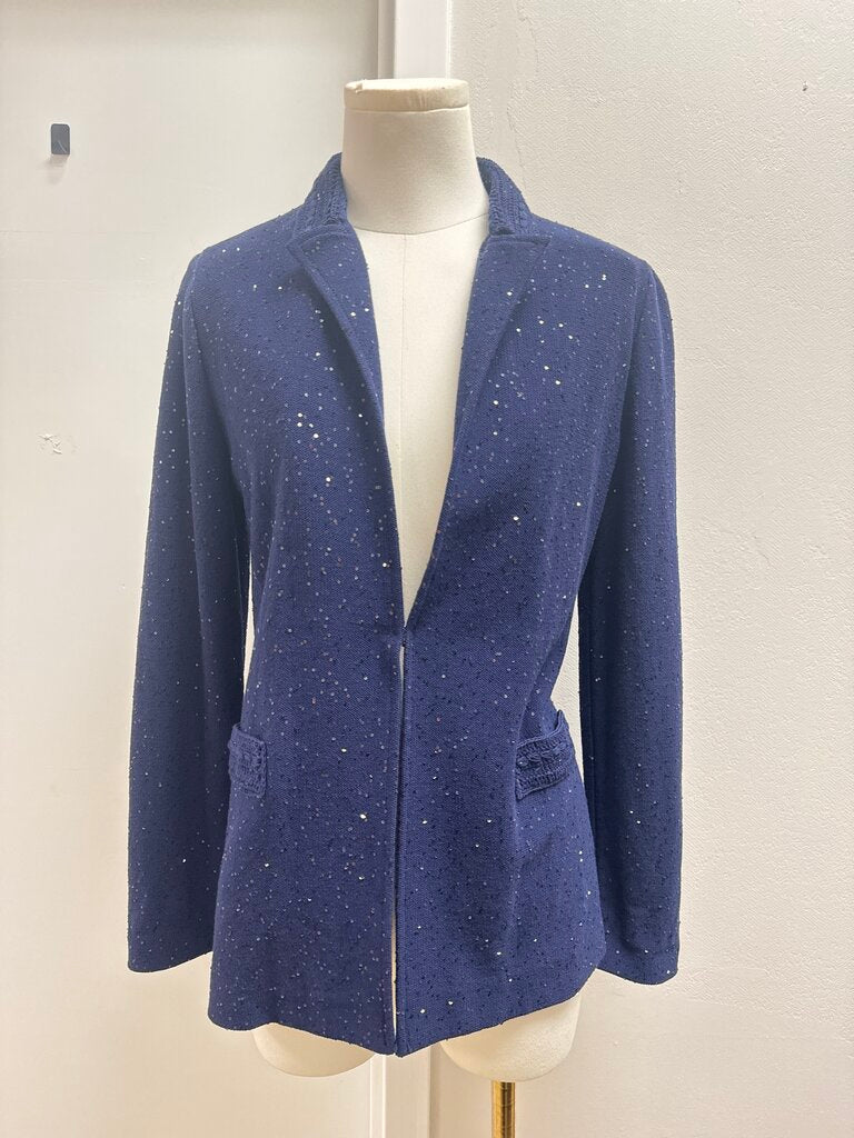 Amina Rubinacci Navy Sequin Jacket NWT