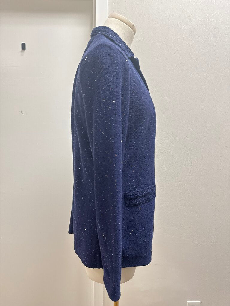 Amina Rubinacci Navy Sequin Jacket NWT