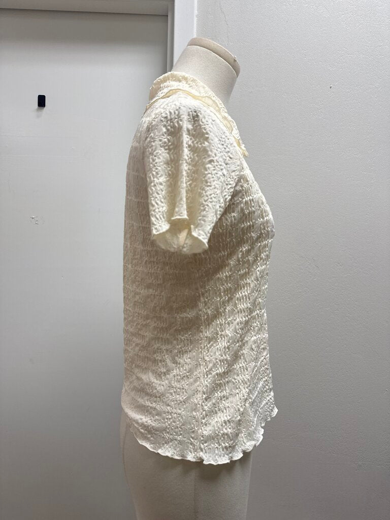 Vince Ivory Smocked Button Up