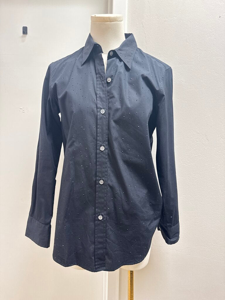 Libertine Black Sequin Button Up