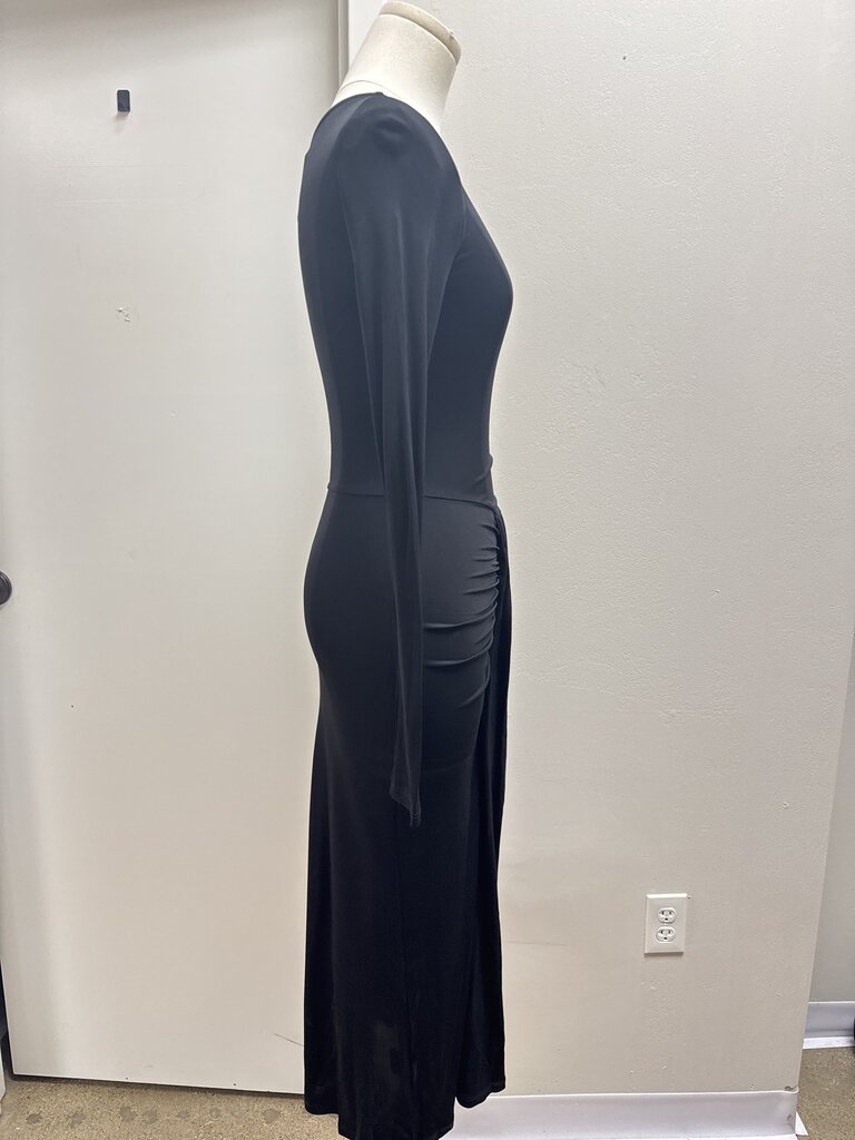 Staud Black Ruched Front Maxi Dress NWT