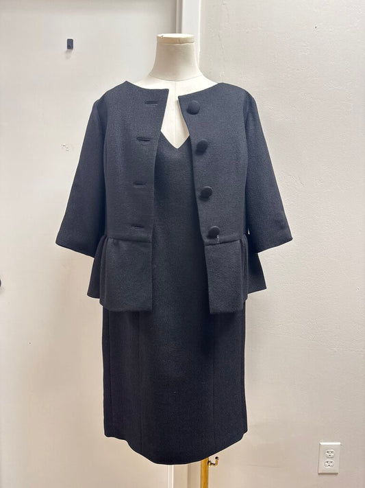Tom and Linda Platt Black Cocktail Dress w/ Matching Jacket