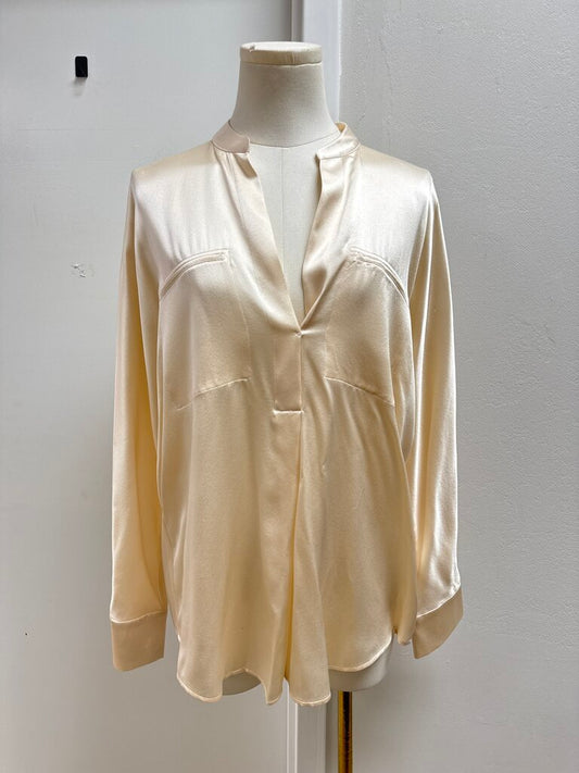 Vince Ecru Silk Blouse