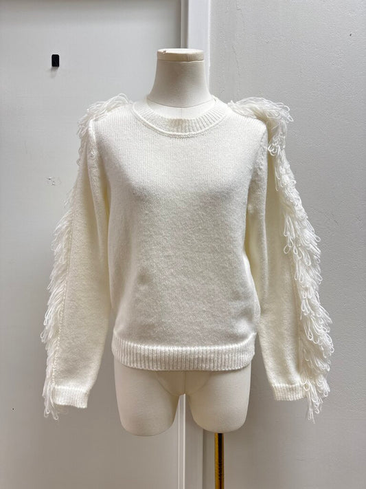 Milly White Yarn Sweater