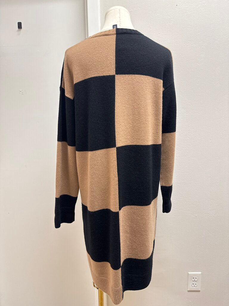 Max Mara Black and Brown Sweater Dress