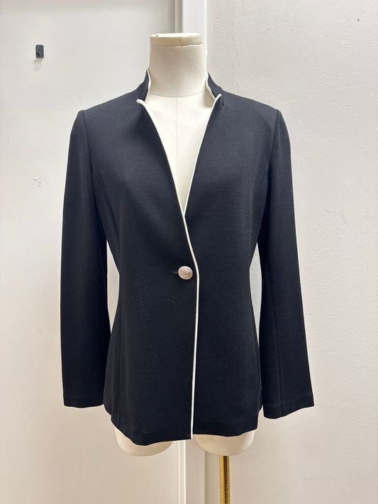 St John Black Piped Blazer