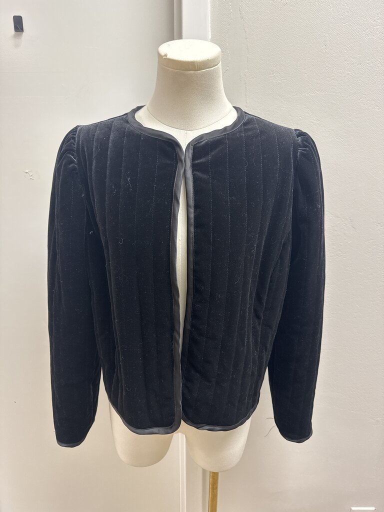 Sanctuary Black Velvet Cropped Jacket