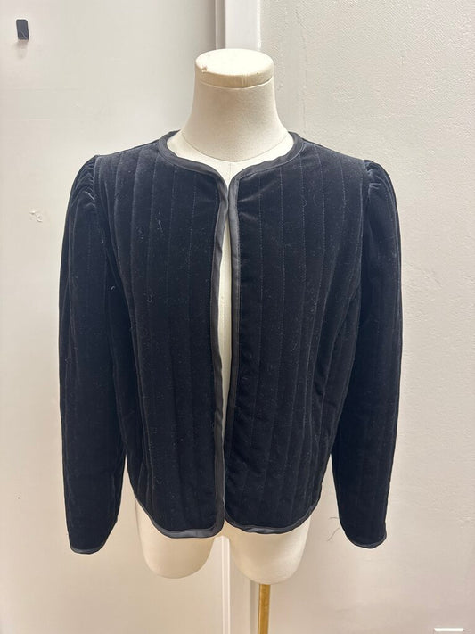 Sanctuary Black Velvet Cropped Jacket