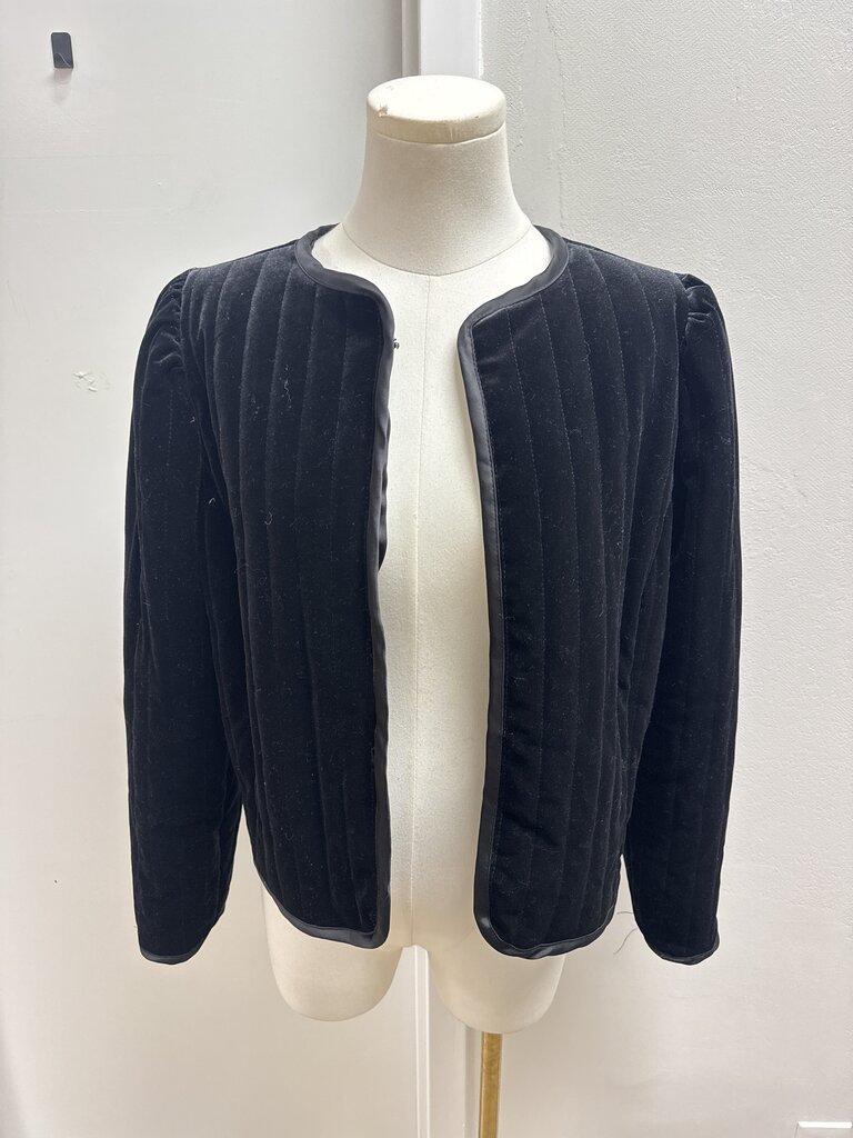 Sanctuary Black Velvet Cropped Jacket