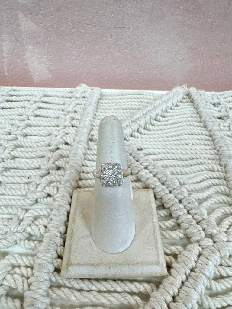 Sterling and Pave Ring