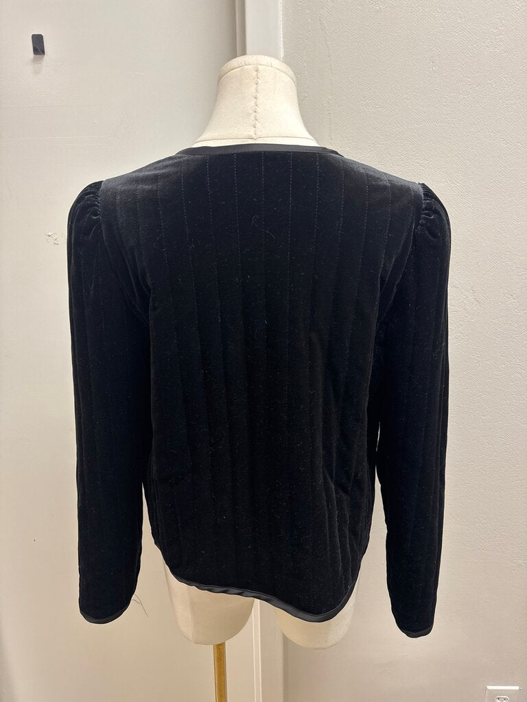 Sanctuary Black Velvet Cropped Jacket