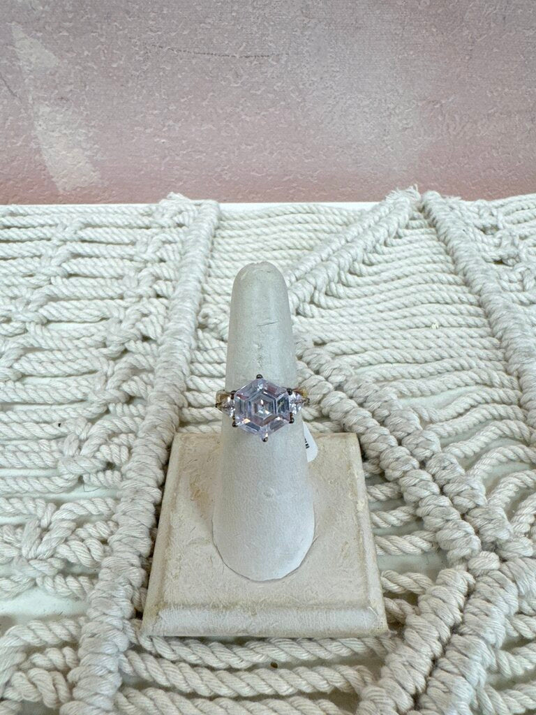 Sterling and Geo Crystal Ring