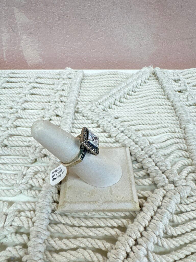 Sterling and Crystal RIng