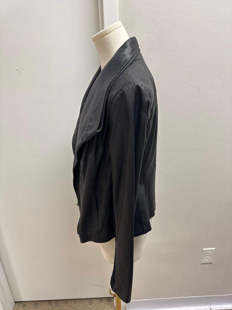Vince Black Leather Moto Jacket
