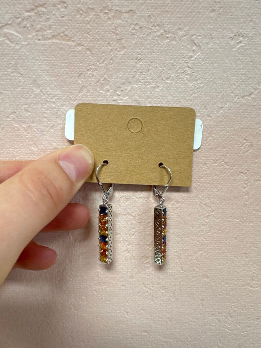 Sterling and Semi Precious Drop Rainbow Earring