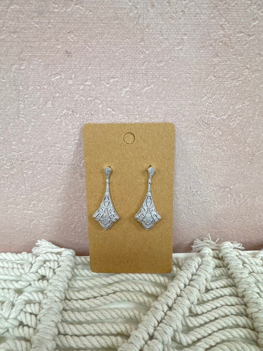 Sterling and Diamond Art Deco Drop Earring