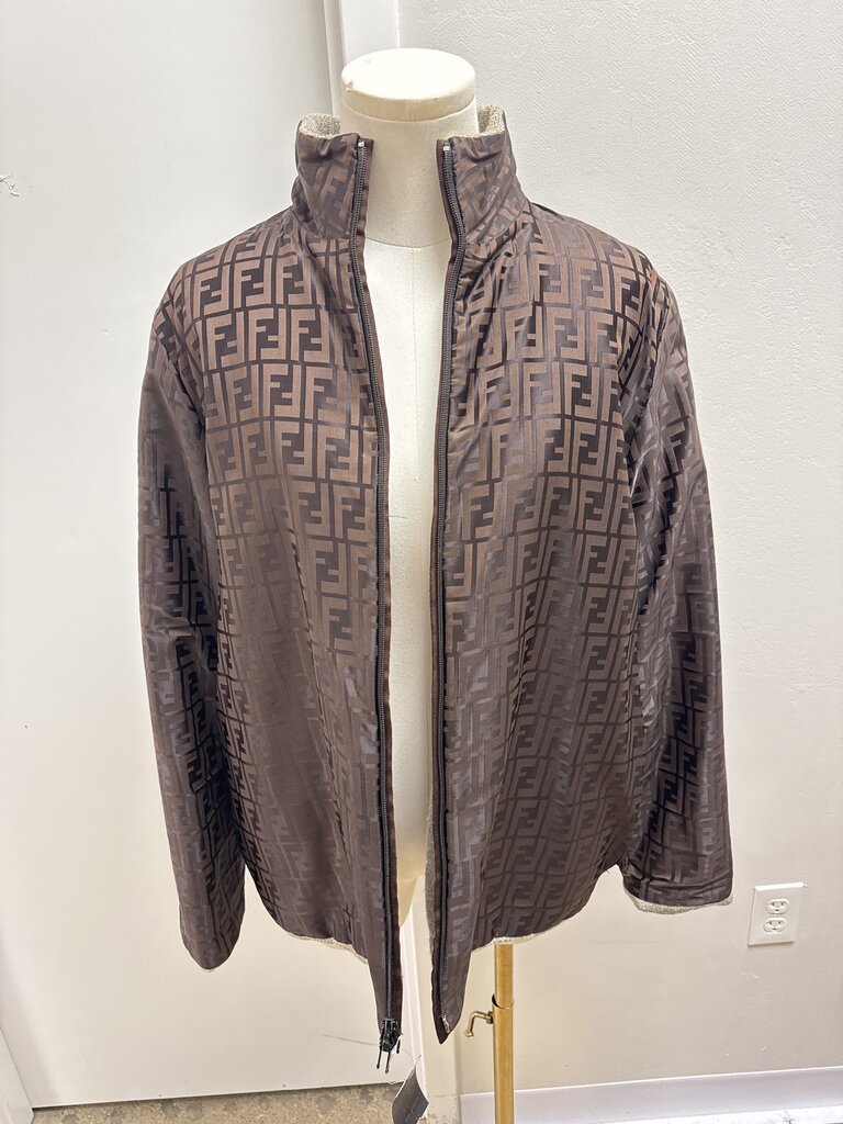 Fendi Wool Logo Reversible Bomber Jacket
