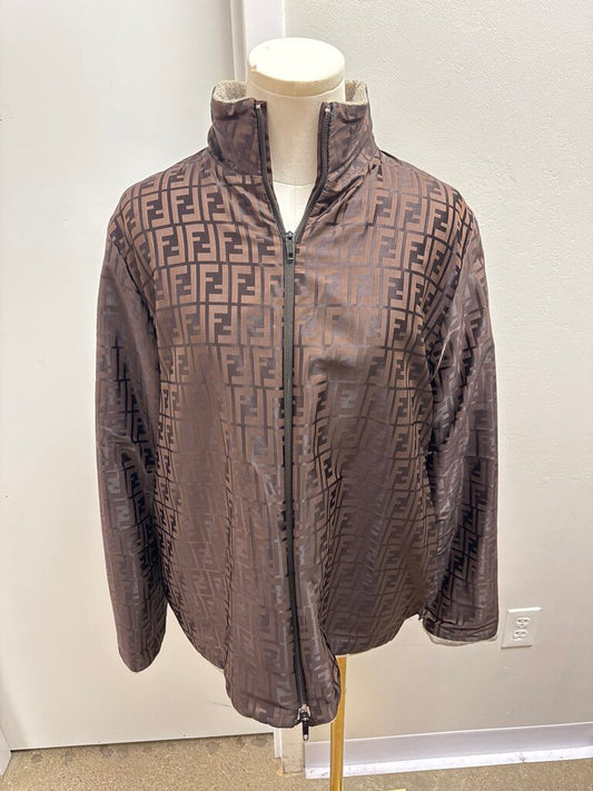 Fendi Wool Logo Reversible Bomber Jacket