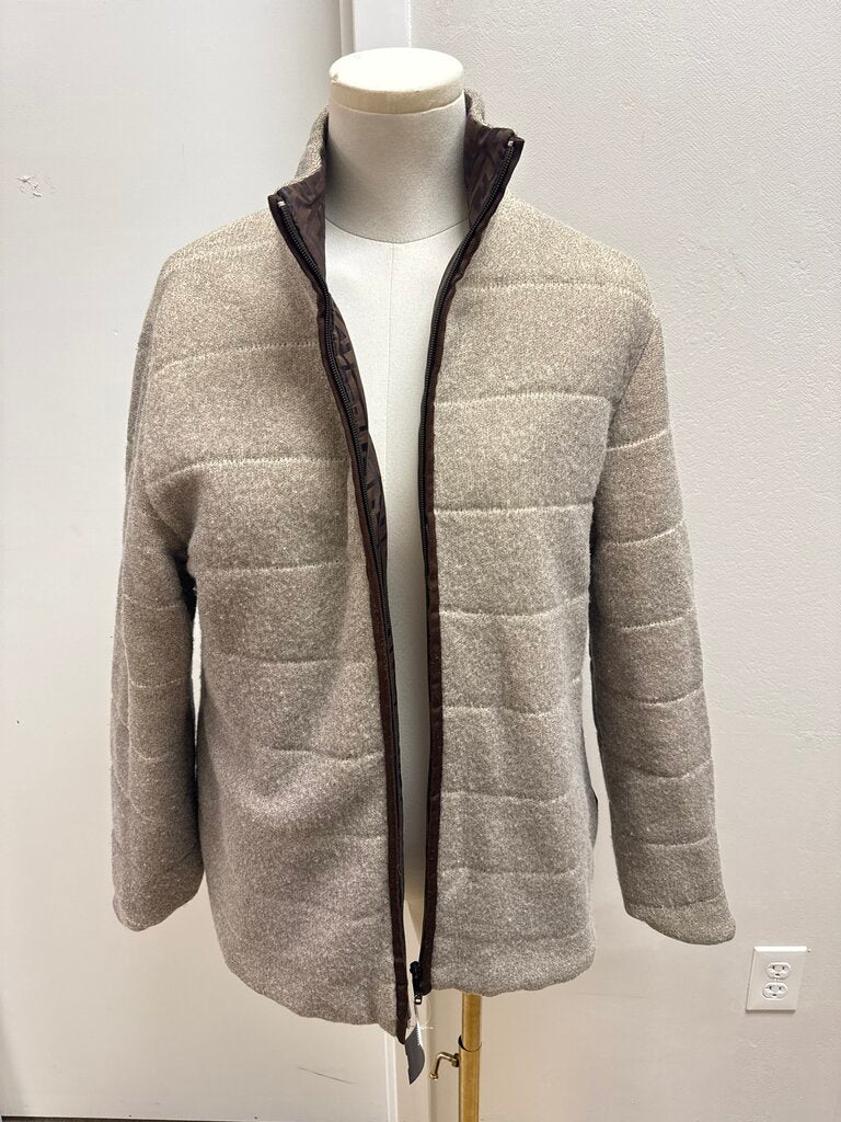 Fendi Wool Logo Reversible Bomber Jacket